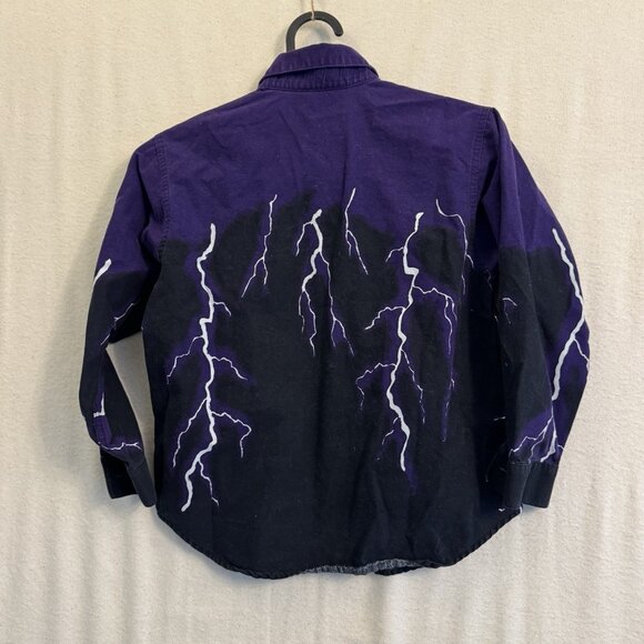 Vintage Brooks and Dunn Lightning Print Western Shirt Panhandle Slim Youth M - Picture 5 of 7